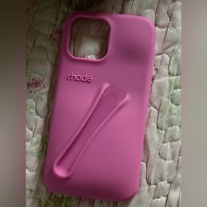 RHODE Pink Silicone Phone Case with Integrated Strap Grip